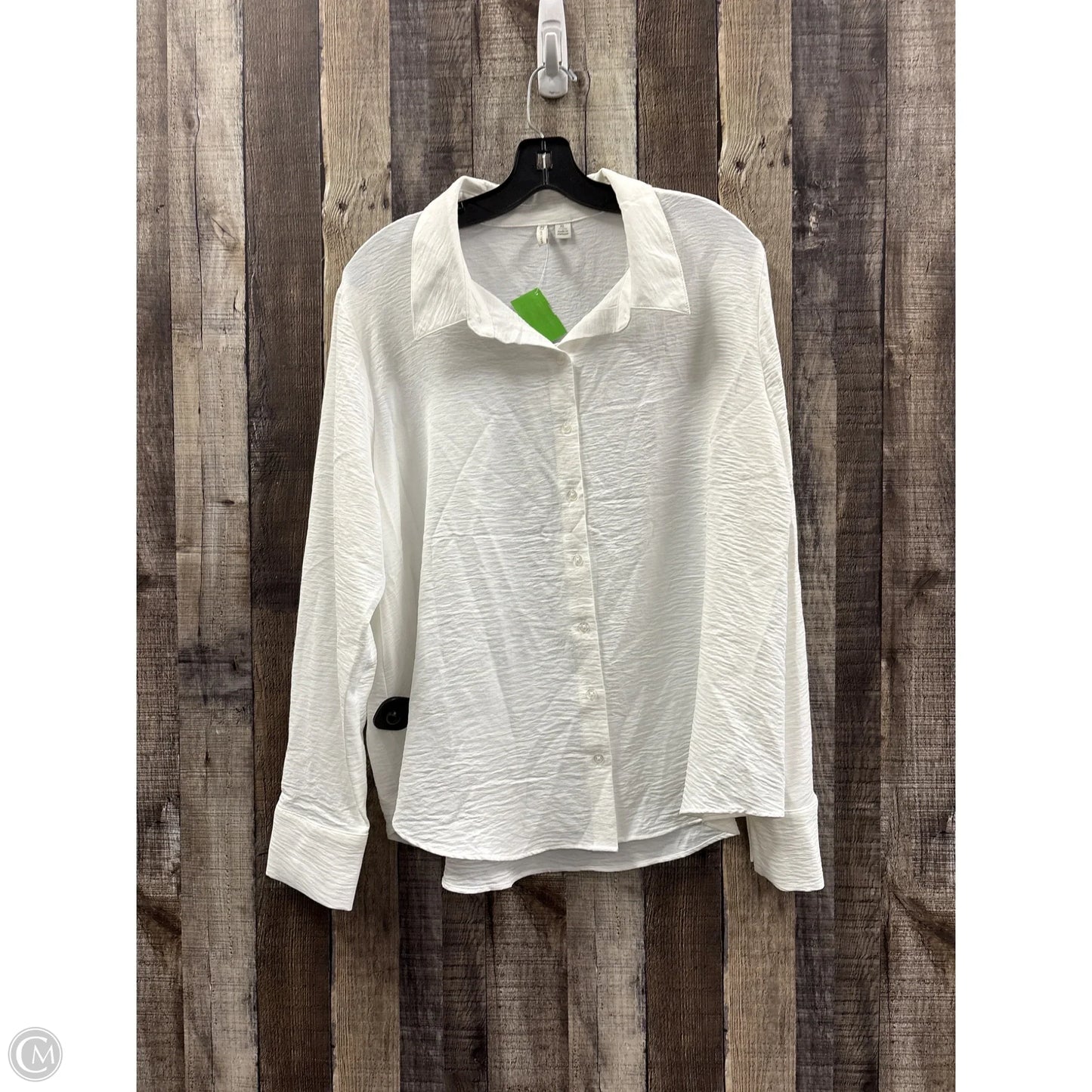 Top Long Sleeve By Cato In White, Size: Xl