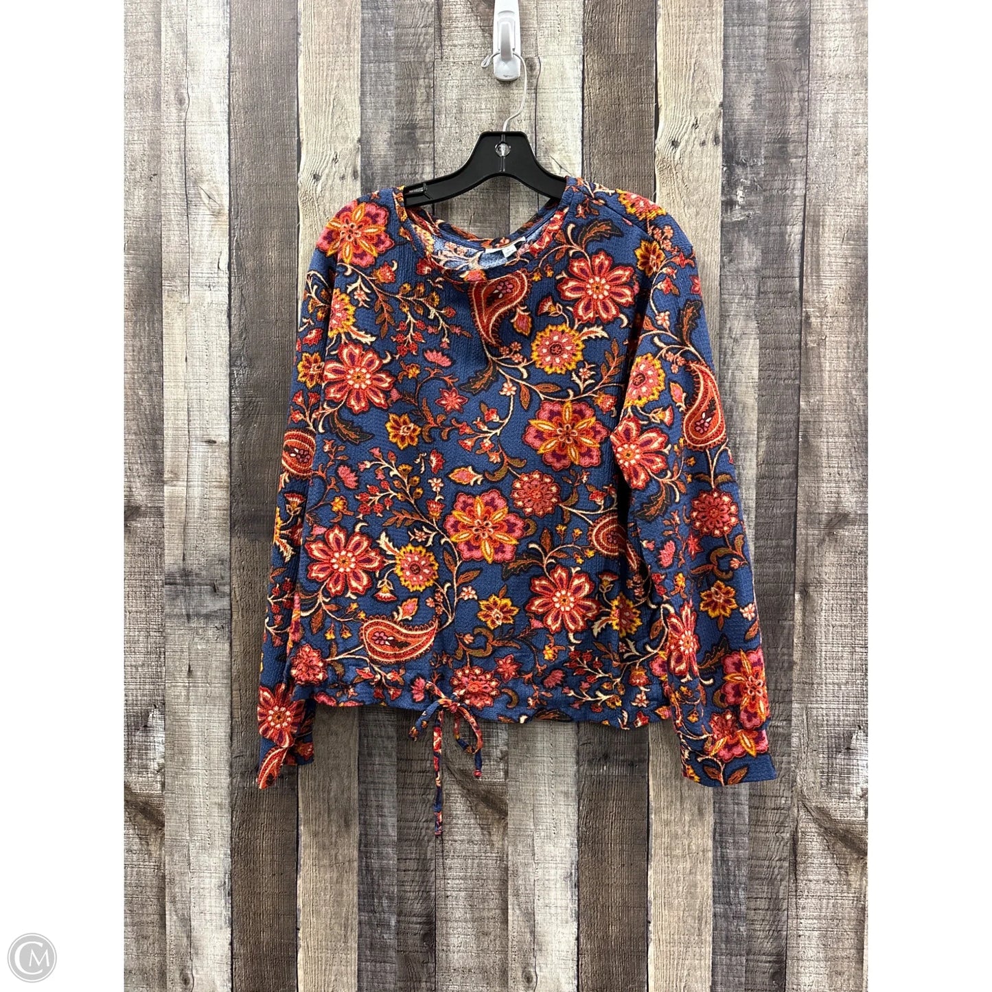 Top Long Sleeve By Cme In Blue, Size: M