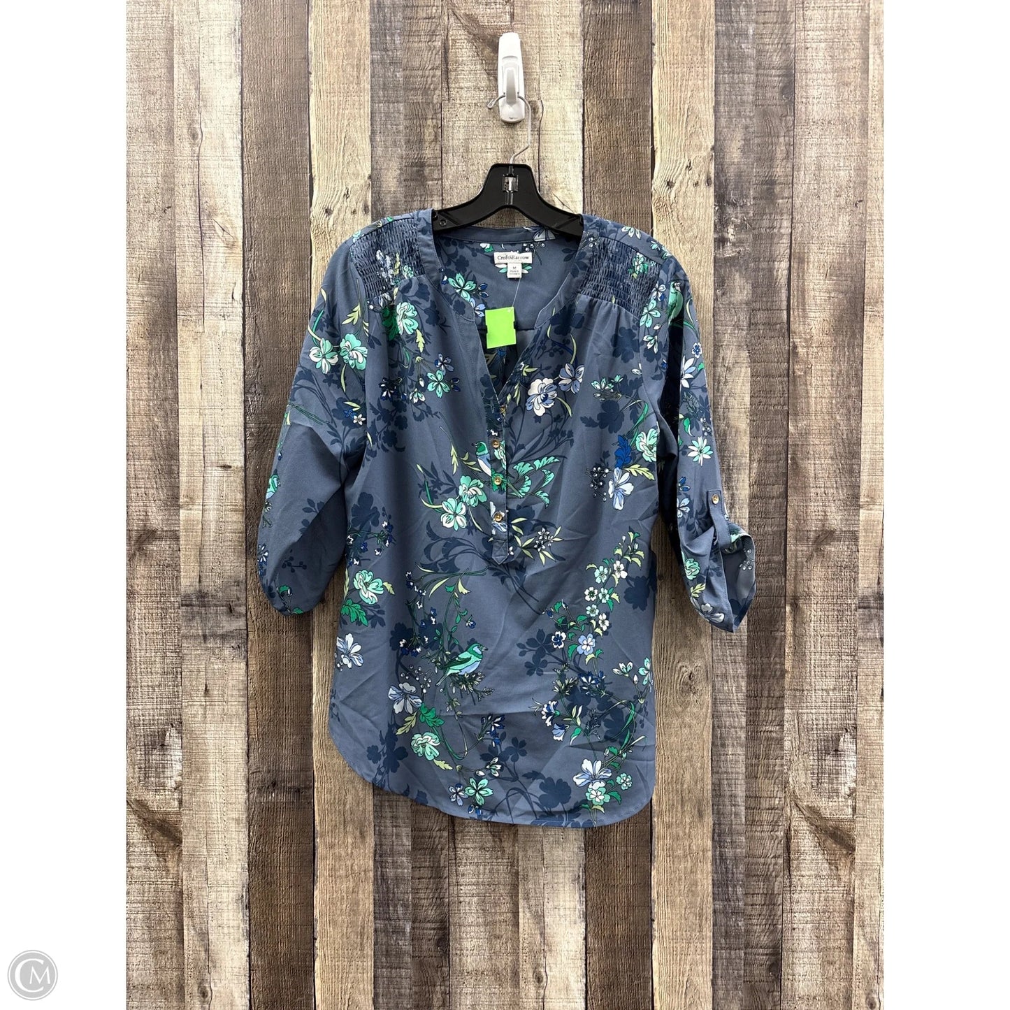 Top 3/4 Sleeve By Croft And Barrow In Blue, Size: M