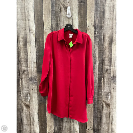 Dress Casual Midi By Chicos In Red, Size: L