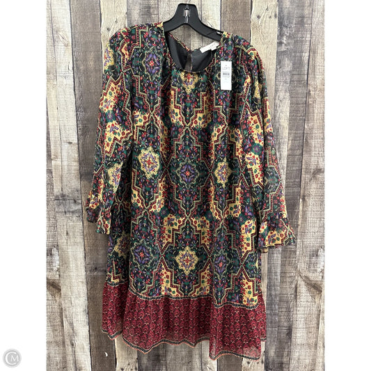 Dress Casual Midi By Loft In Multi-colored, Size: Xl