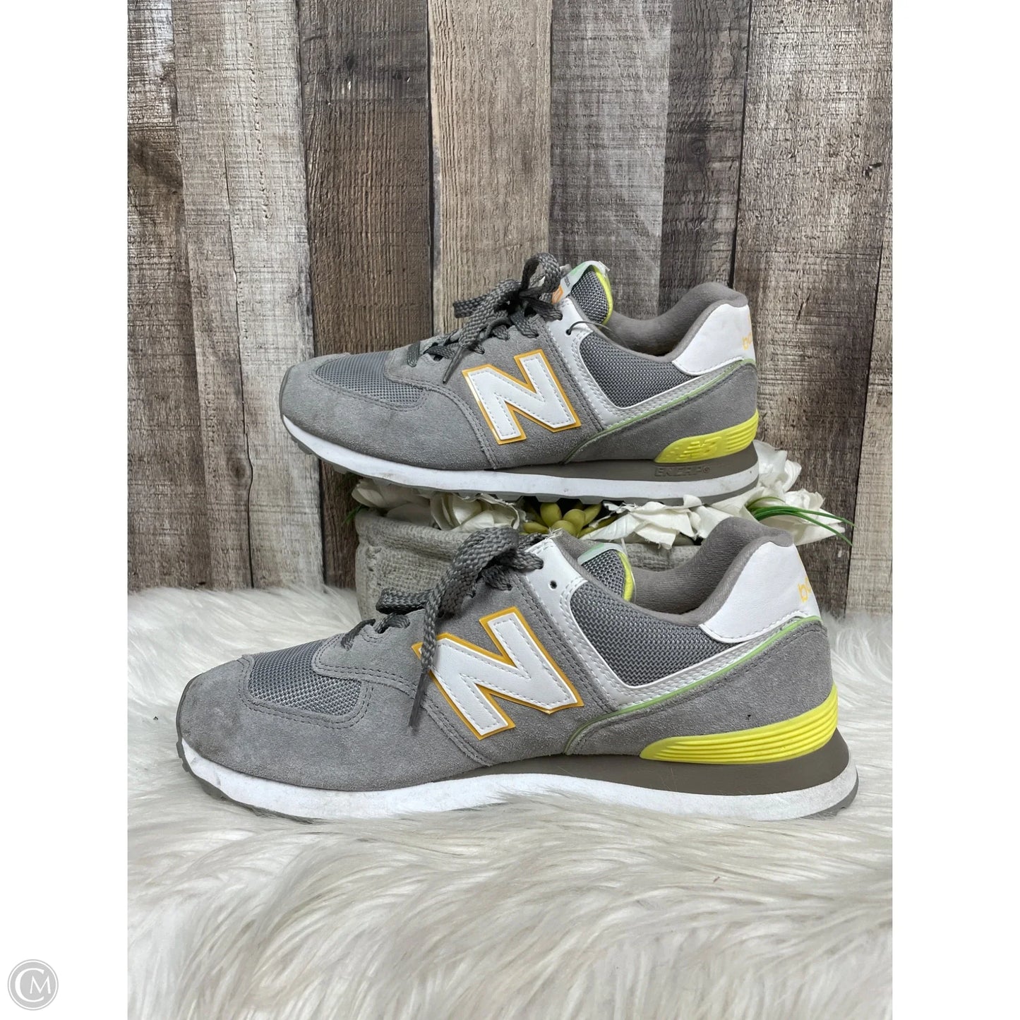 Shoes Athletic By New Balance In Grey & Yellow, Size: 10.5