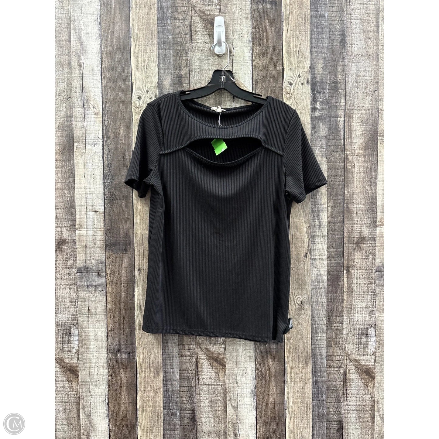 Top Short Sleeve Basic By Bibi In Black, Size: M