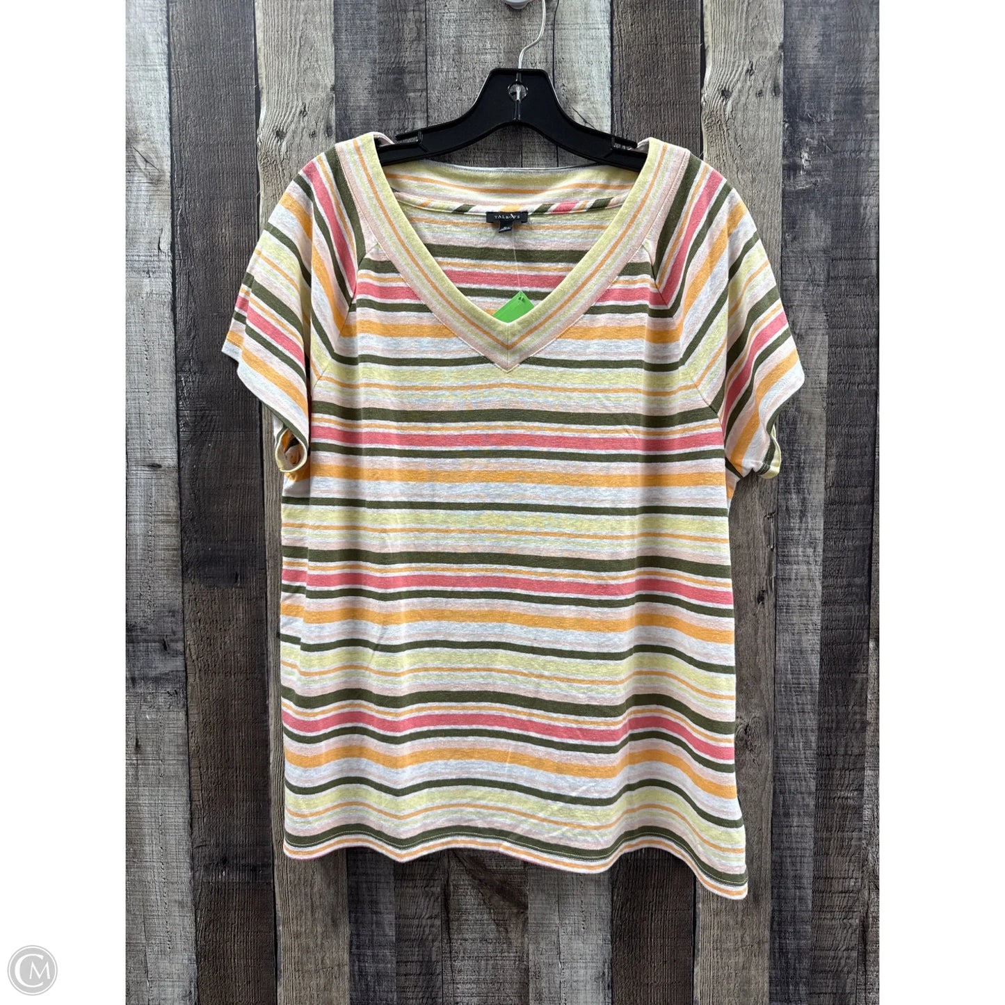 Top Short Sleeve By Talbots In Striped Pattern, Size: Xl