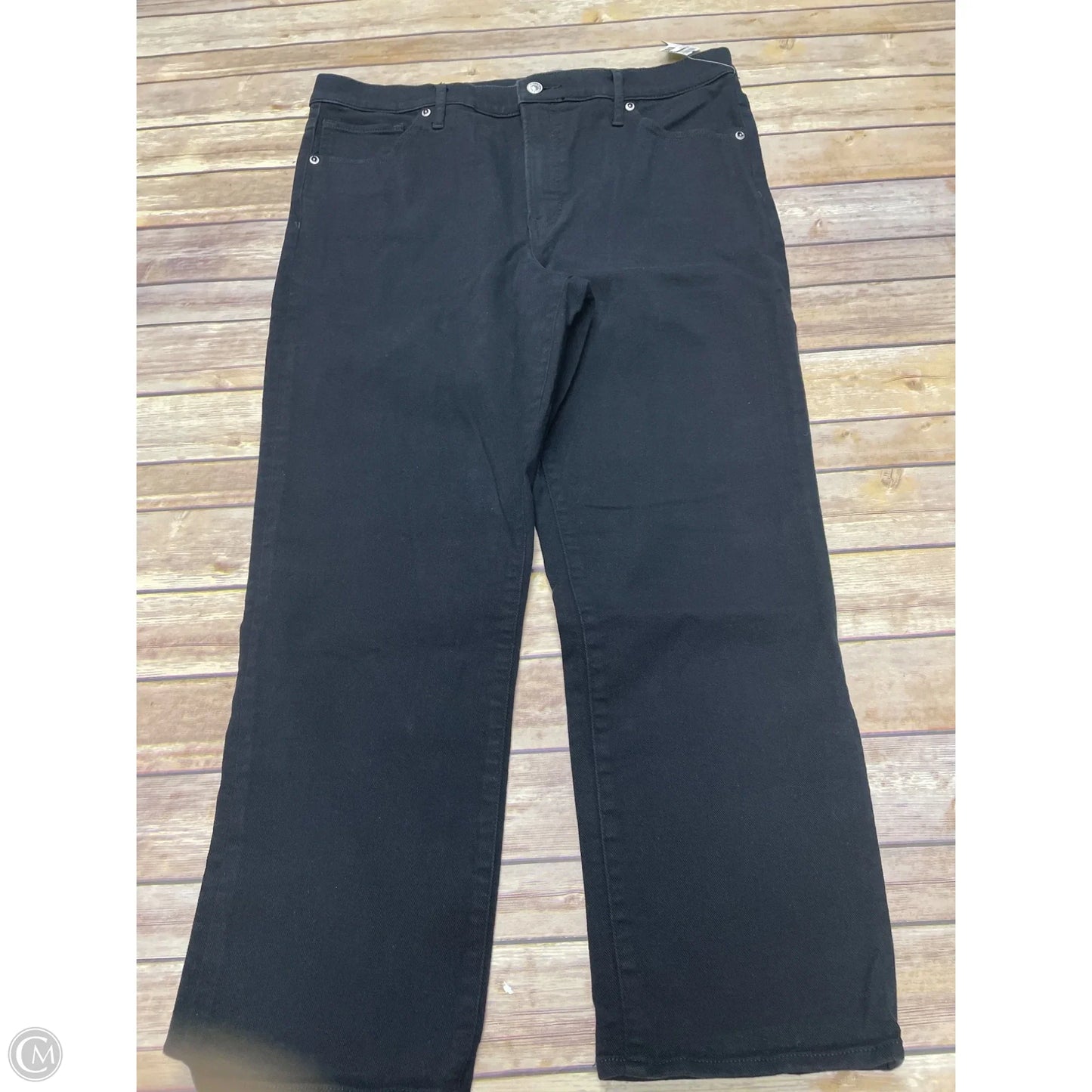 Jeans Straight By Express In Black Denim, Size: 14