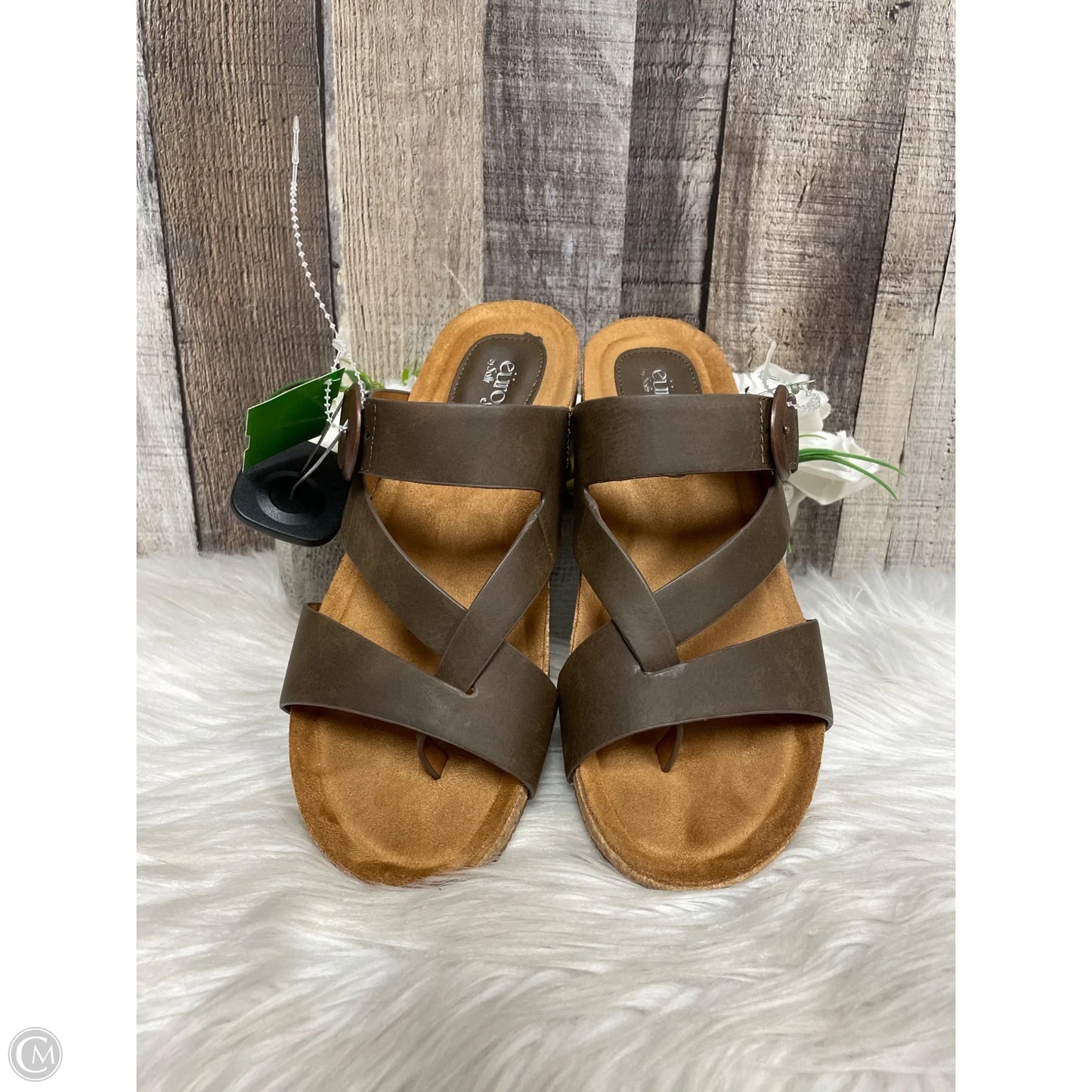 Sandals Heels Wedge By Sofft In Brown, Size: 7.5