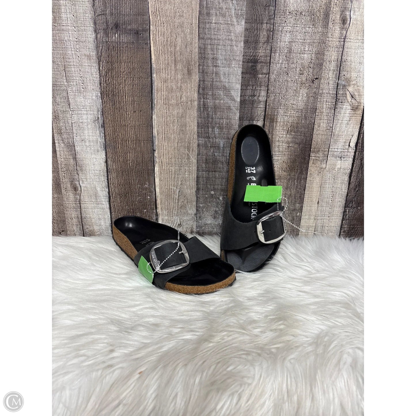 Sandals Flats By Birkenstock In Black, Size: 6