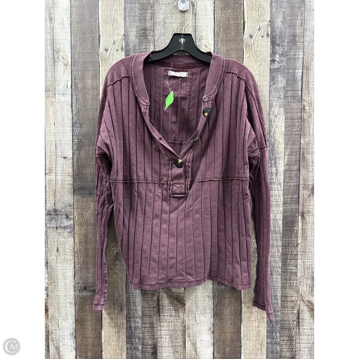 Top Long Sleeve By We The Free In Maroon, Size: M