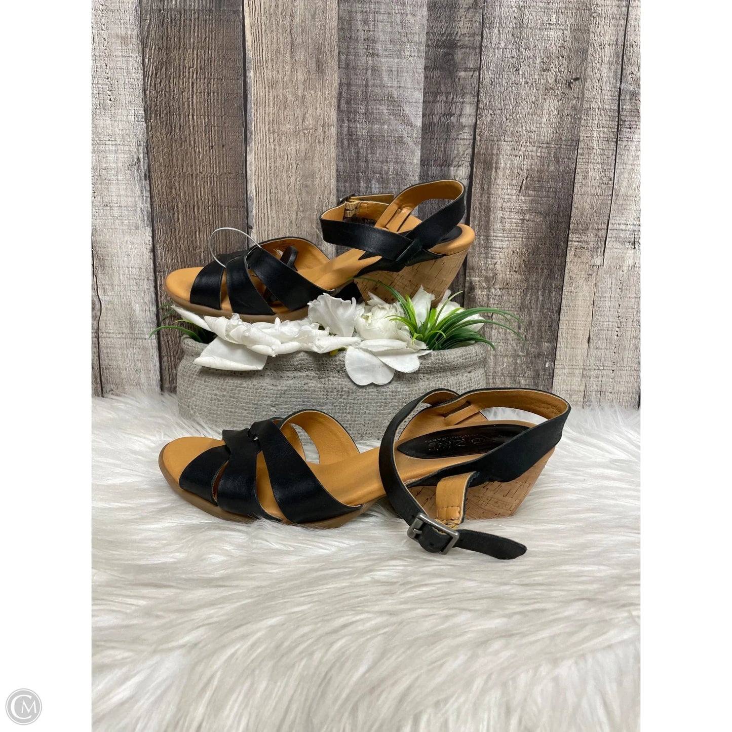 Sandals Heels Block By Korks In Black, Size: 8