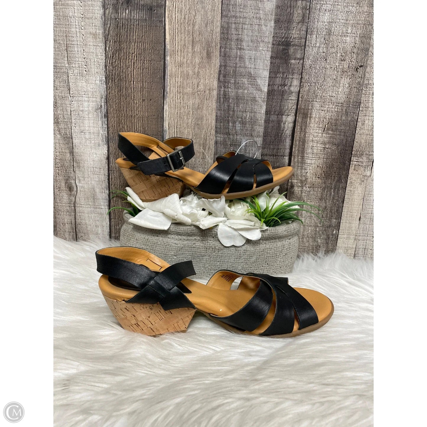 Sandals Heels Block By Korks In Black, Size: 8