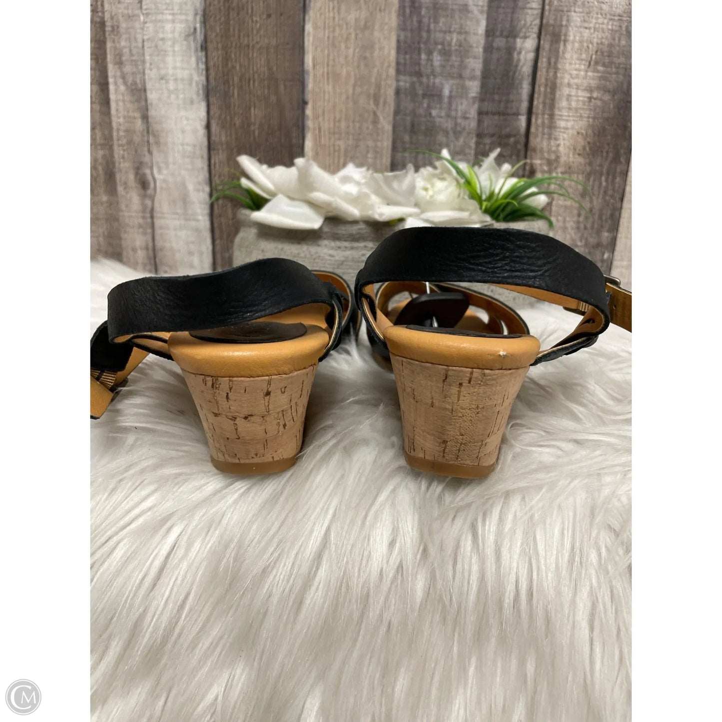 Sandals Heels Block By Korks In Black, Size: 8