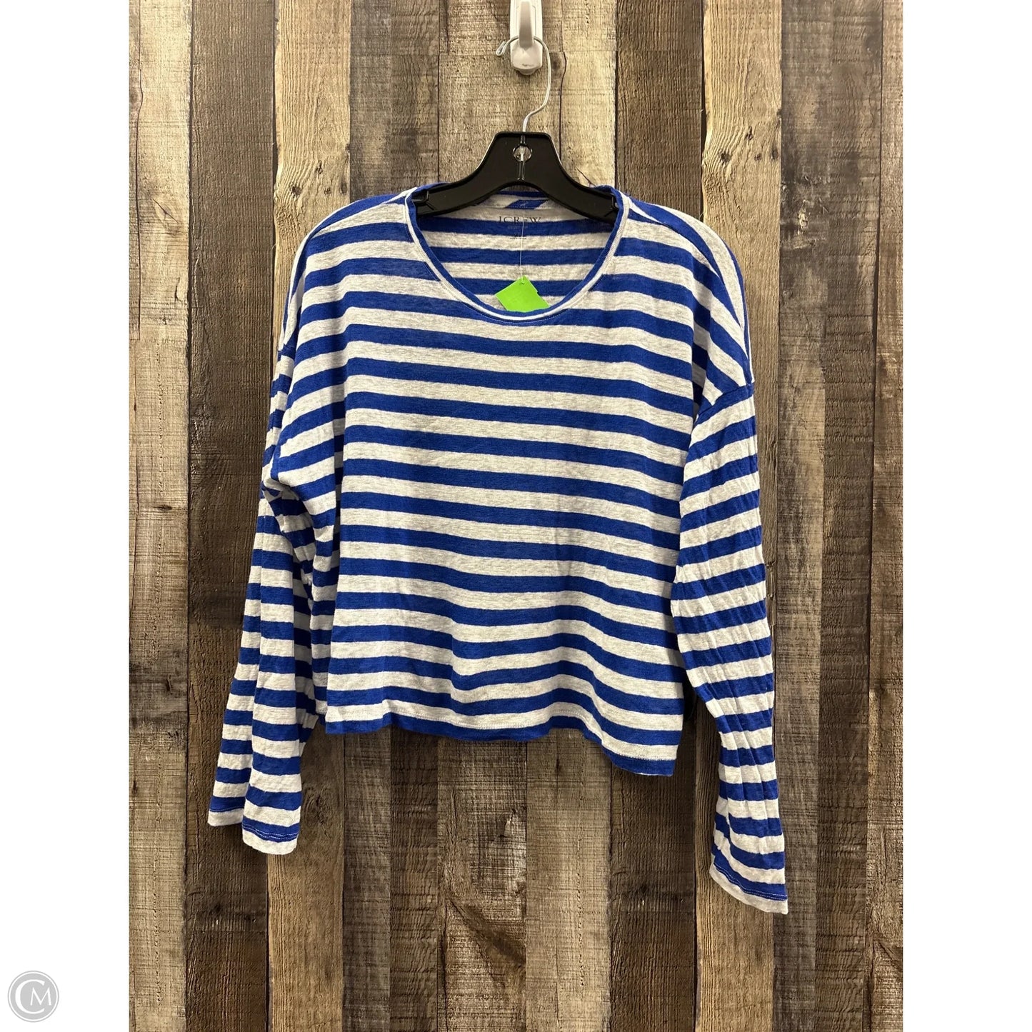Top Long Sleeve By J. Crew In Blue & White, Size: Xl