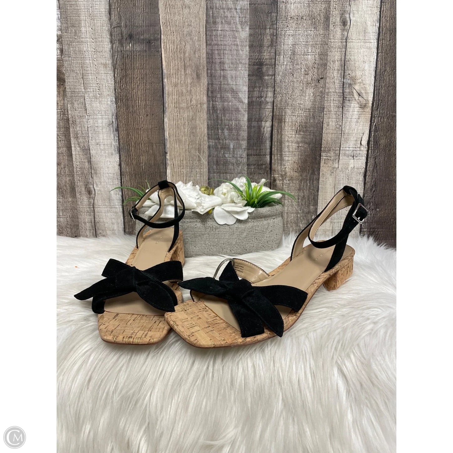 Sandals Heels Block By Ann Taylor In Black, Size: 8