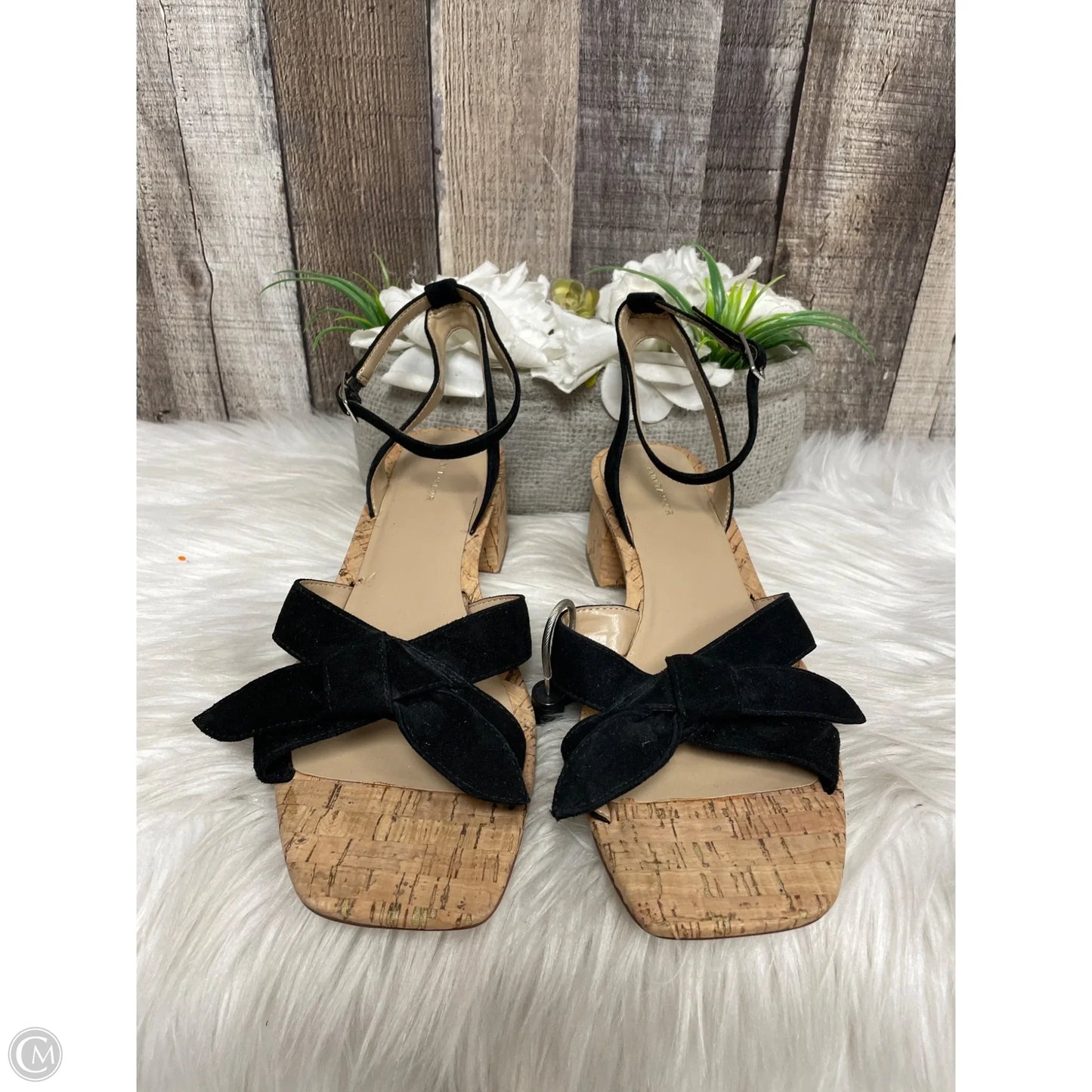 Sandals Heels Block By Ann Taylor In Black, Size: 8