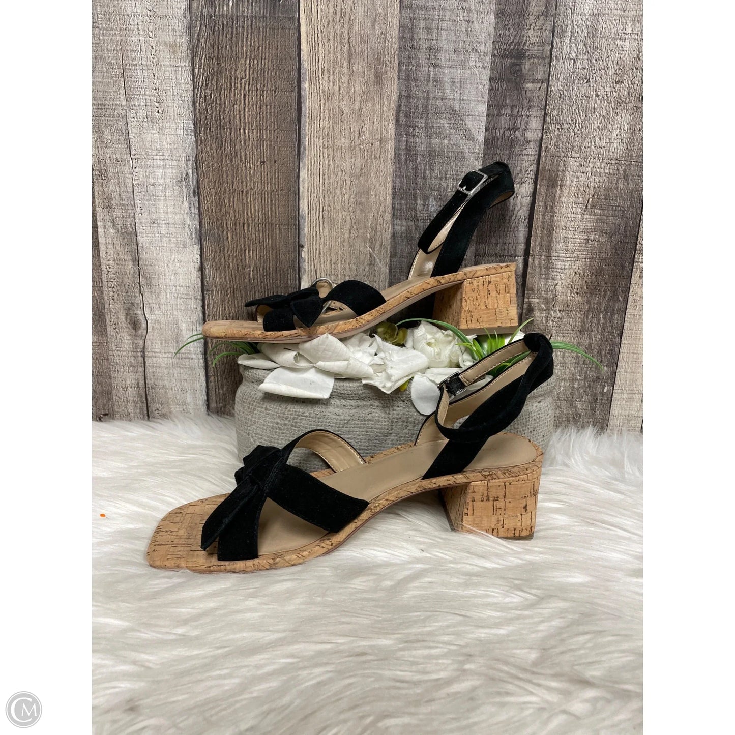 Sandals Heels Block By Ann Taylor In Black, Size: 8