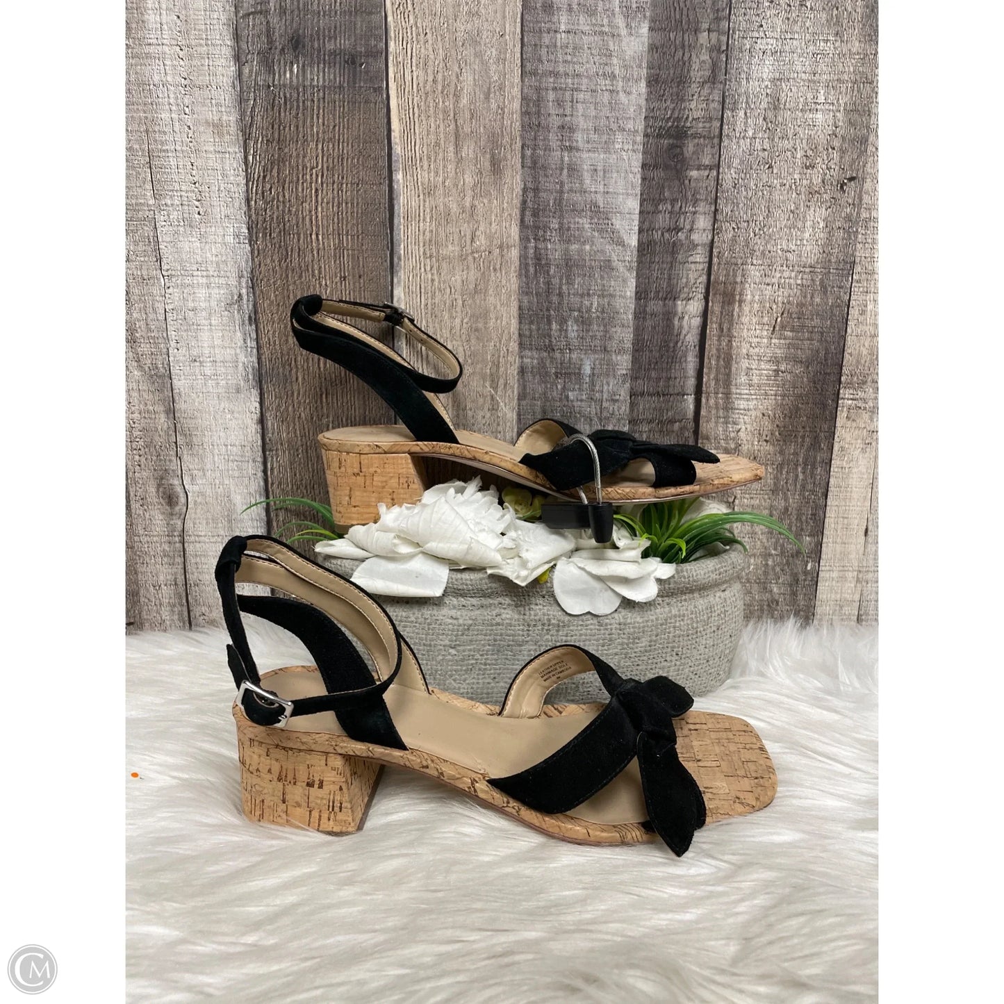 Sandals Heels Block By Ann Taylor In Black, Size: 8