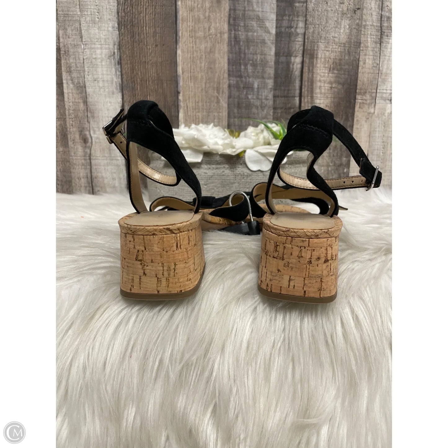 Sandals Heels Block By Ann Taylor In Black, Size: 8