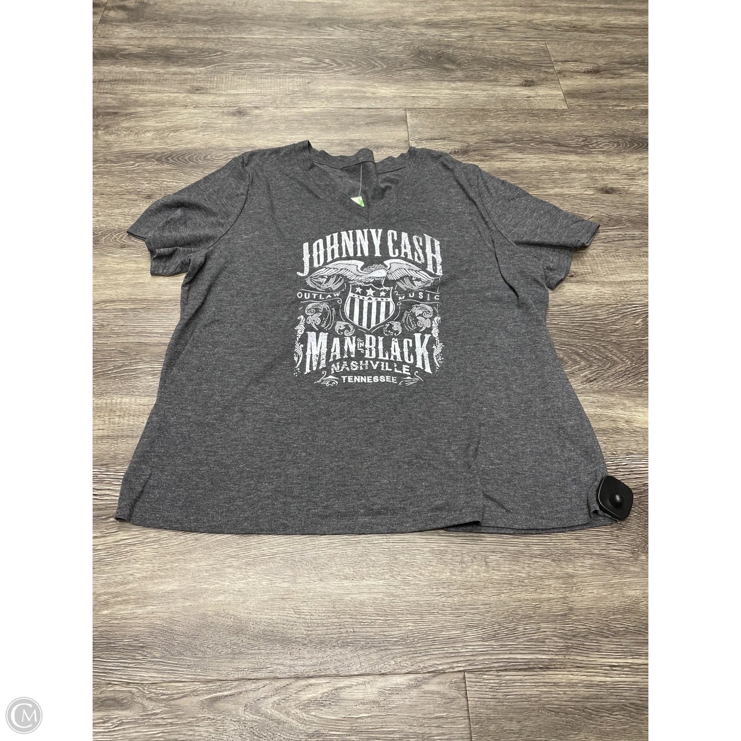 Top Short Sleeve Basic By Cmf In Grey, Size: 1x