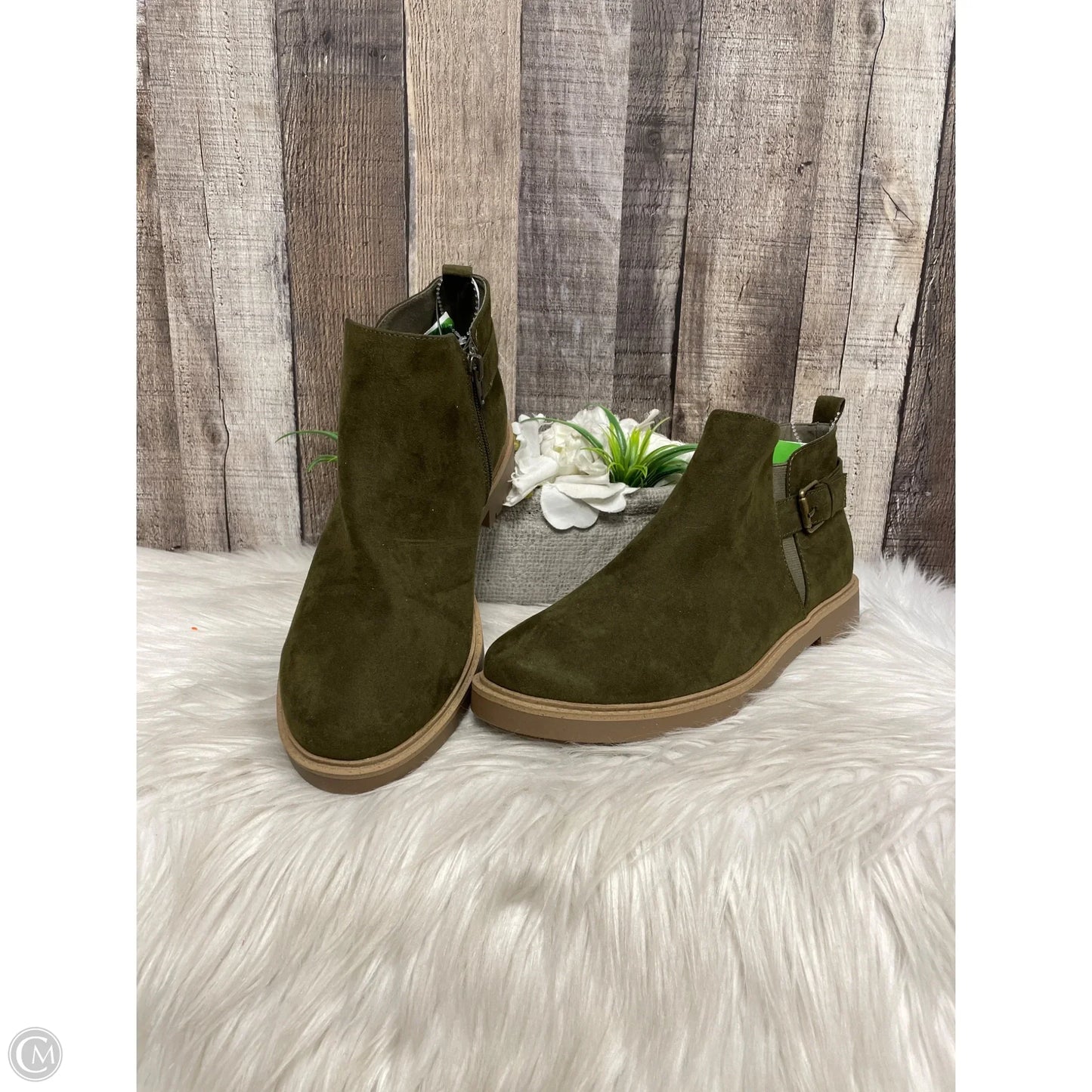 Boots Ankle Heels By Esprit In Green, Size: 8.5