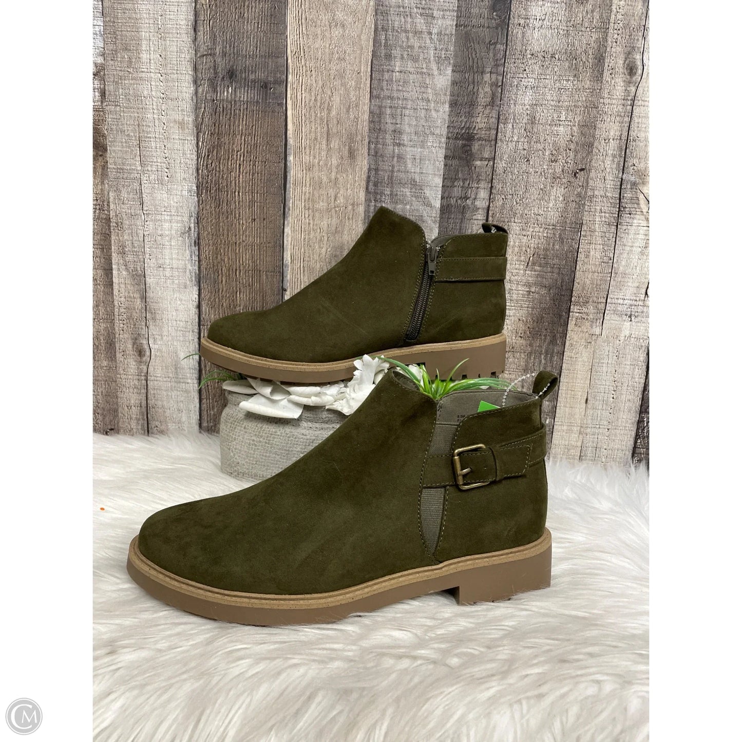 Boots Ankle Heels By Esprit In Green, Size: 8.5