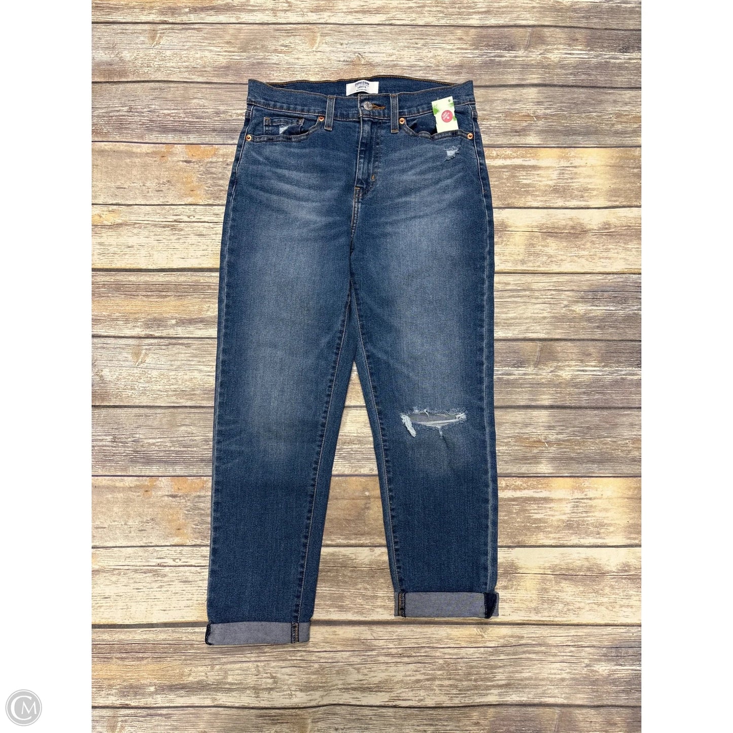 Jeans Boyfriend By Levis In Blue Denim, Size: 4