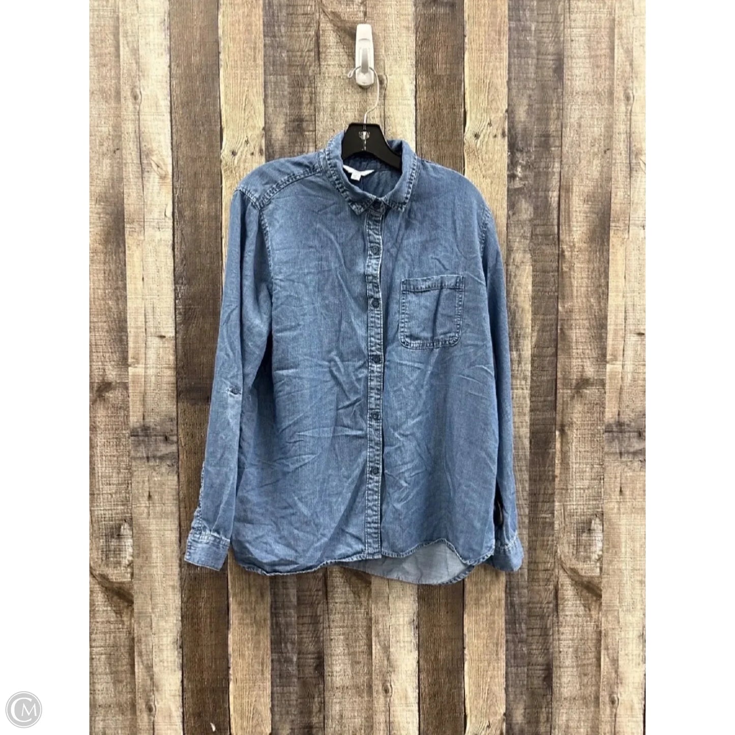 Top Long Sleeve By Time And Tru In Blue, Size: L