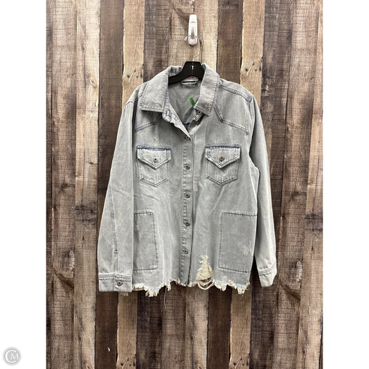 Jacket Shirt By Cme In Blue Denim, Size: L