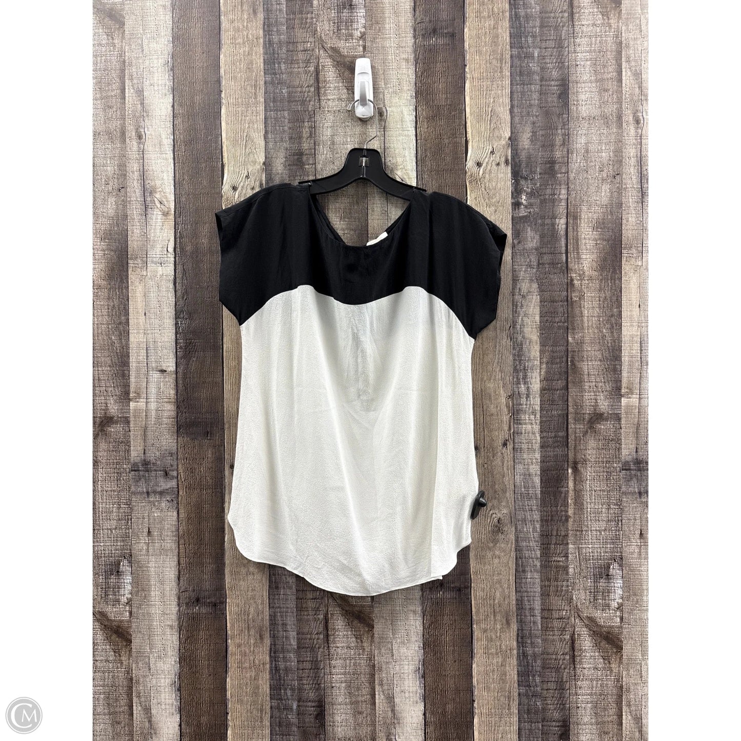 Top Sleeveless Designer By Kate Spade In Black & Cream, Size: M