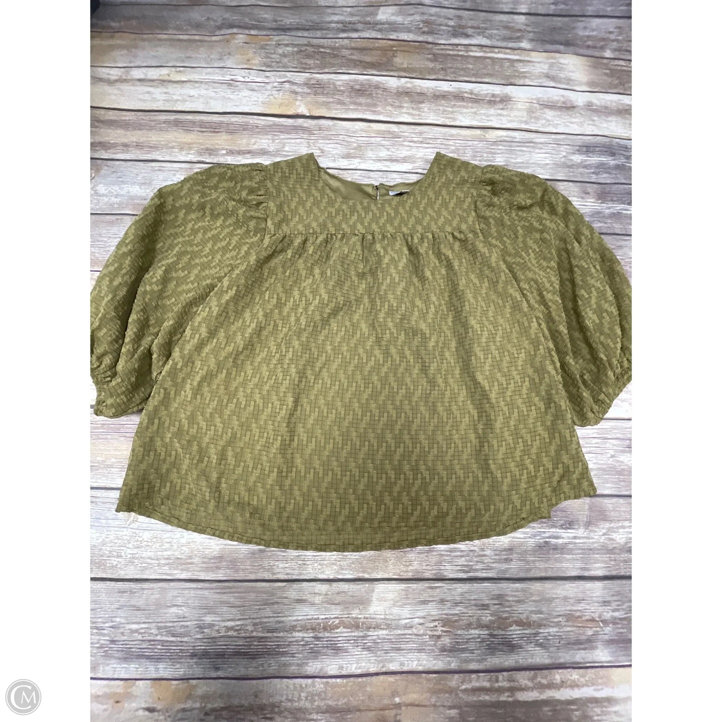 Top 3/4 Sleeve By Ophelia Roe In Green, Size: 1x