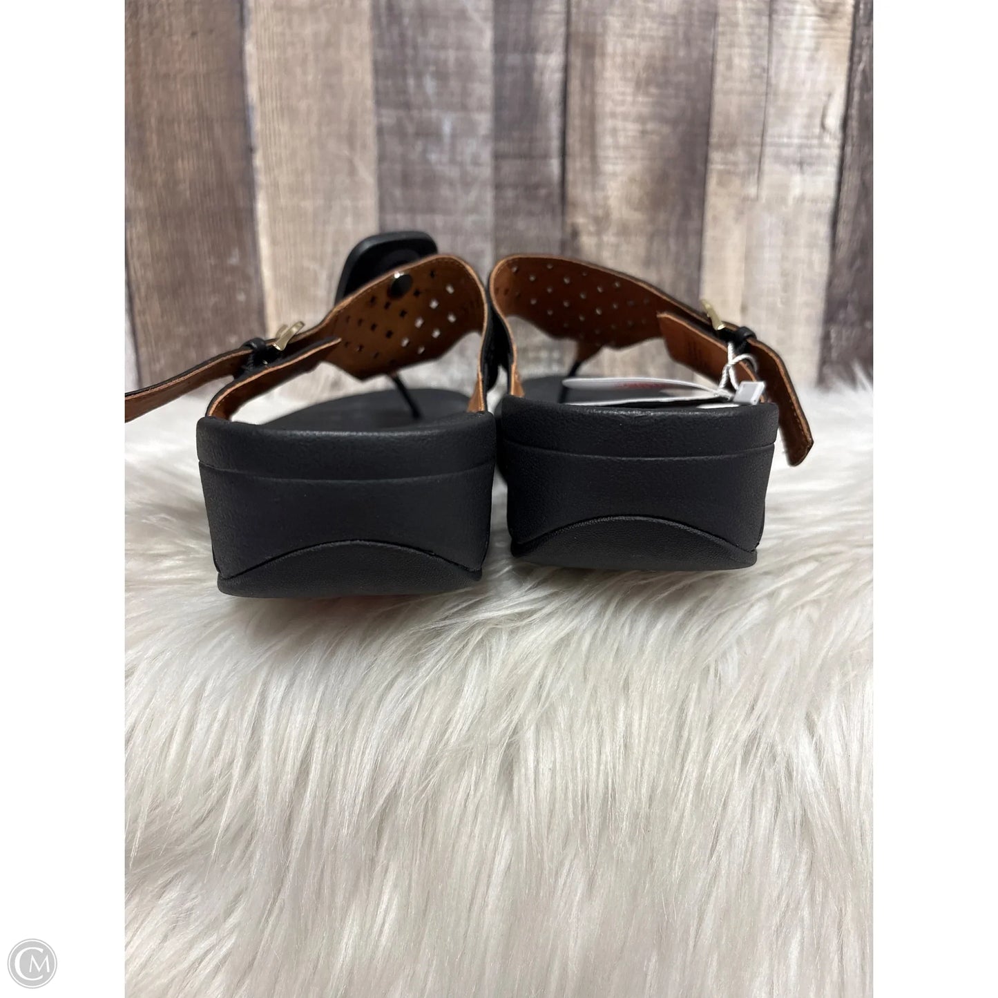 Sandals Heels Wedge By Fitflop In Black, Size: 9