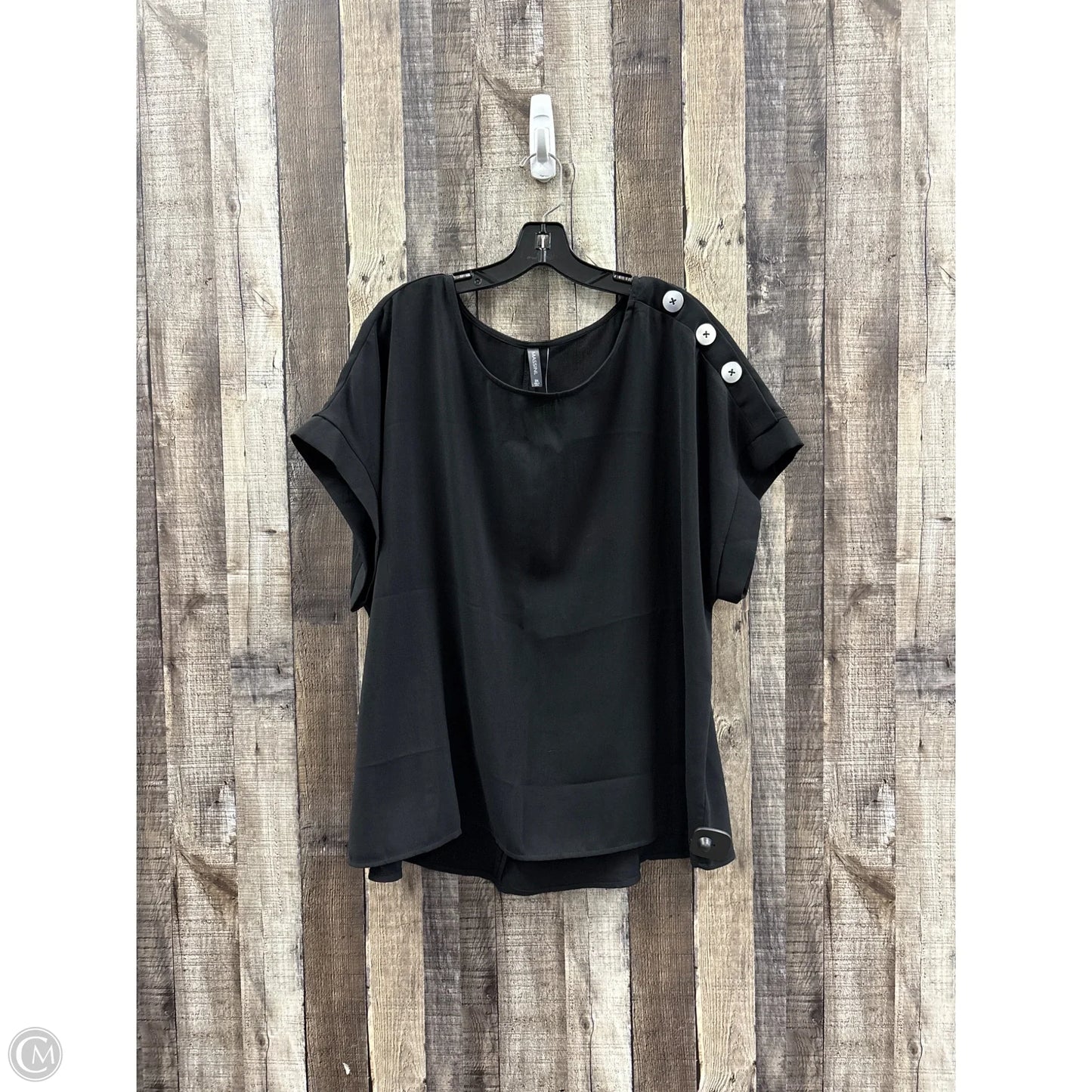 Top Short Sleeve By Massini In Black, Size: 2x