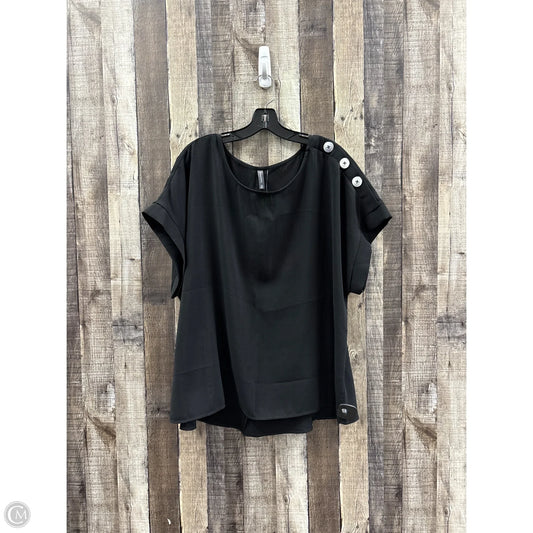 Top Short Sleeve By Massini In Black, Size: 2x