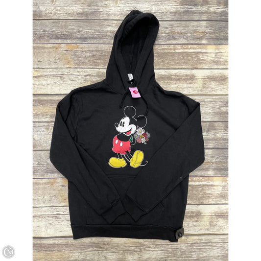 Sweatshirt Hoodie By Disney In Black, Size: M