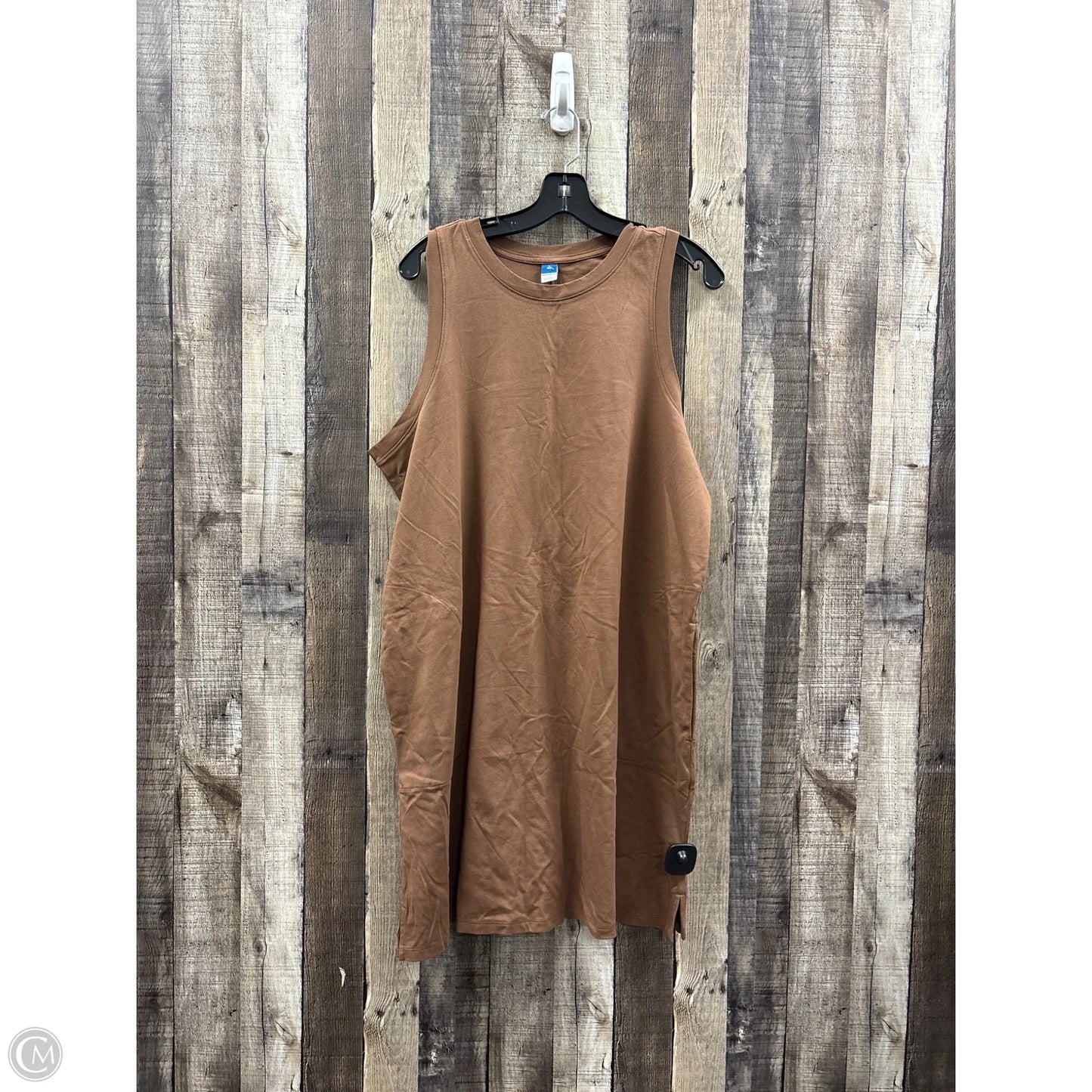 Dress Casual Midi By Old Navy In Brown, Size: Xl