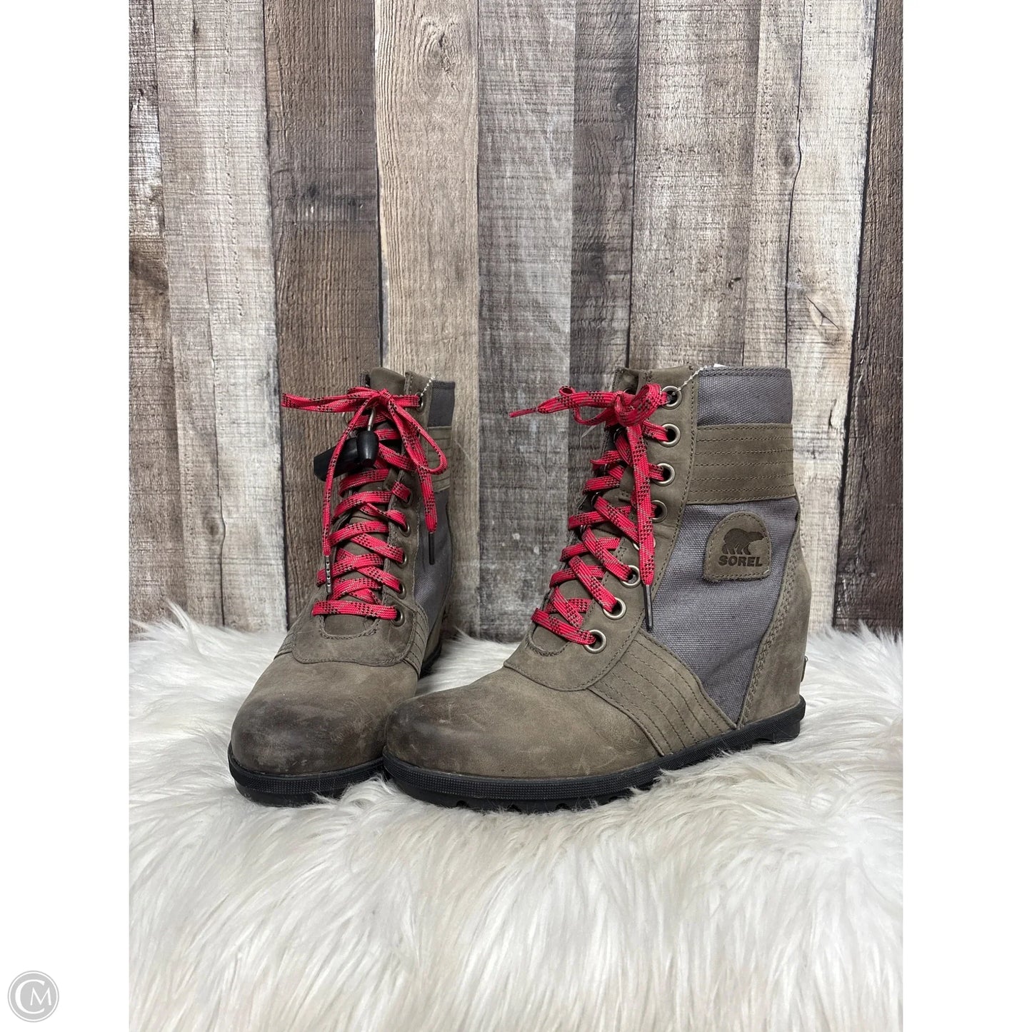 Boots Mid-calf Heels By Sorel In Taupe, Size: 9.5