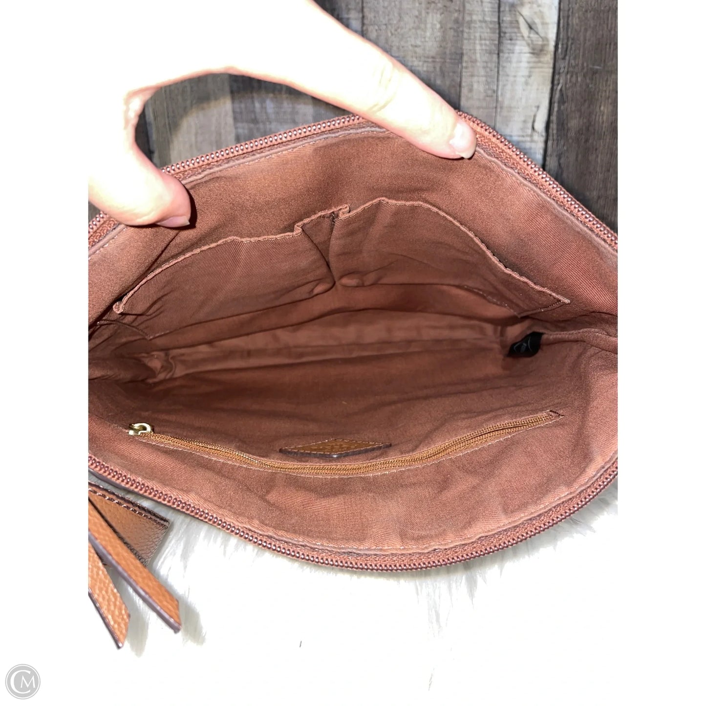 Crossbody Leather By Fossil, Size: Large
