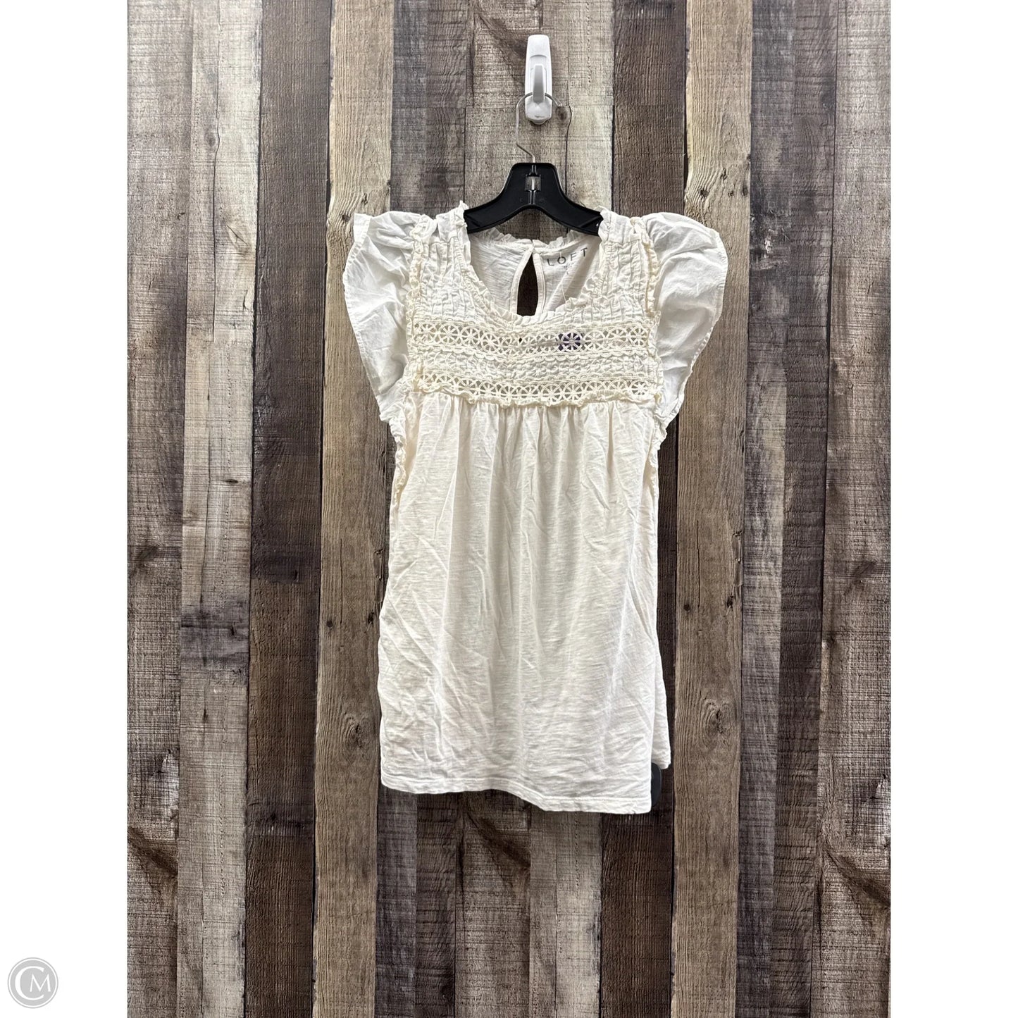 Top Sleeveless By Loft In Cream, Size: L