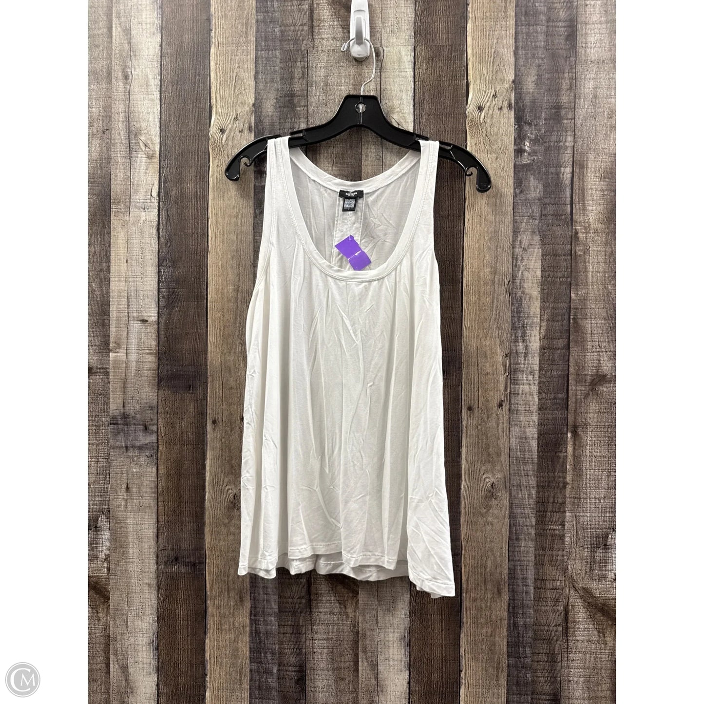 Top Sleeveless Basic By Express In White, Size: L