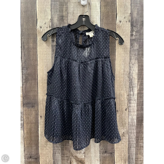 Top Sleeveless By Monteau In Polkadot Pattern, Size: L