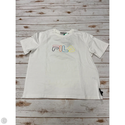 Athletic Top Short Sleeve By Fila In White, Size: Xl