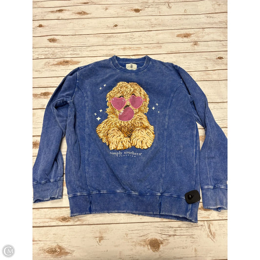 Sweatshirt Crewneck By Simply Southern In Blue, Size: S