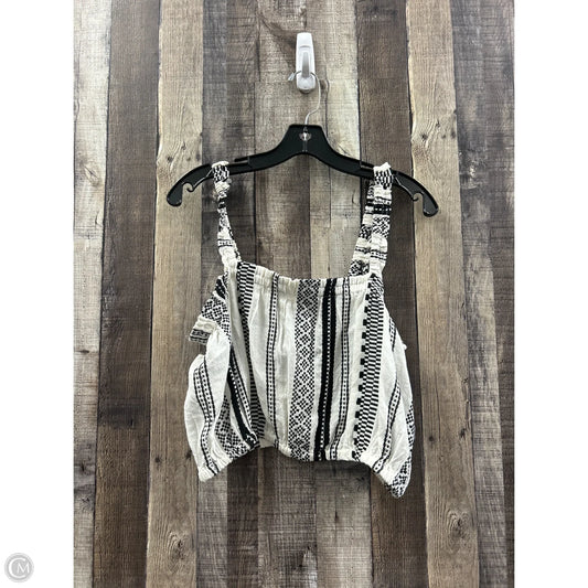 Top Sleeveless By Elan In Black & Cream, Size: L