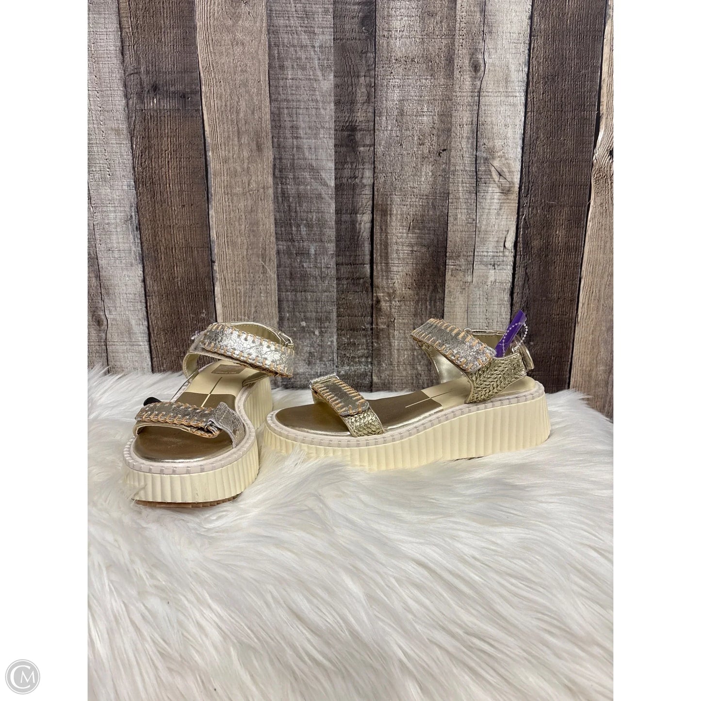 Sandals Heels Platform By Dolce Vita In Gold, Size: 7