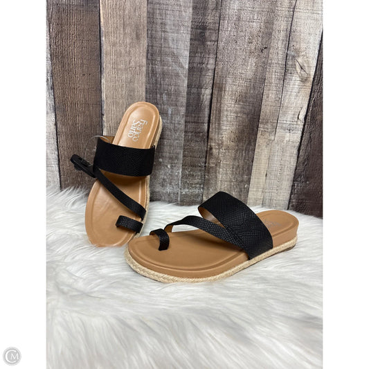 Sandals Flats By Franco Sarto In Black & Tan, Size: 7.5