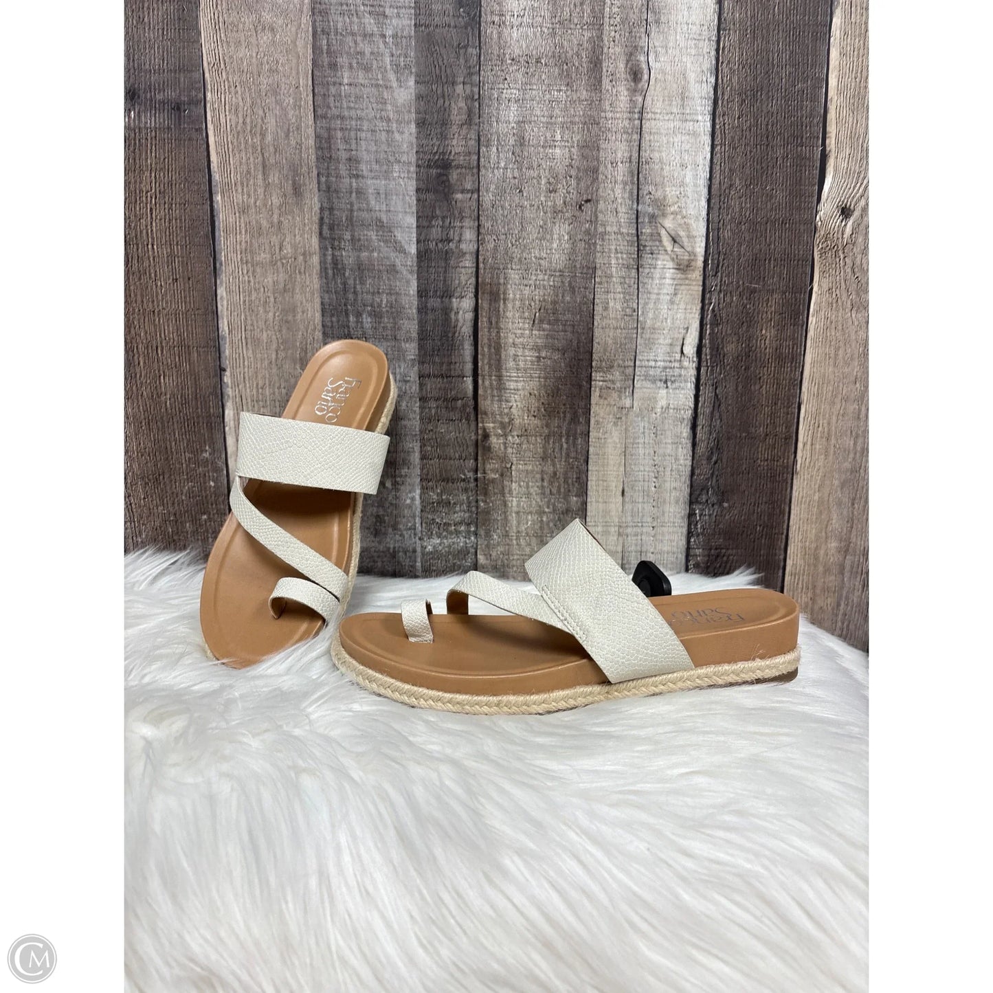 Sandals Flats By Franco Sarto In Brown & Cream, Size: 7.5