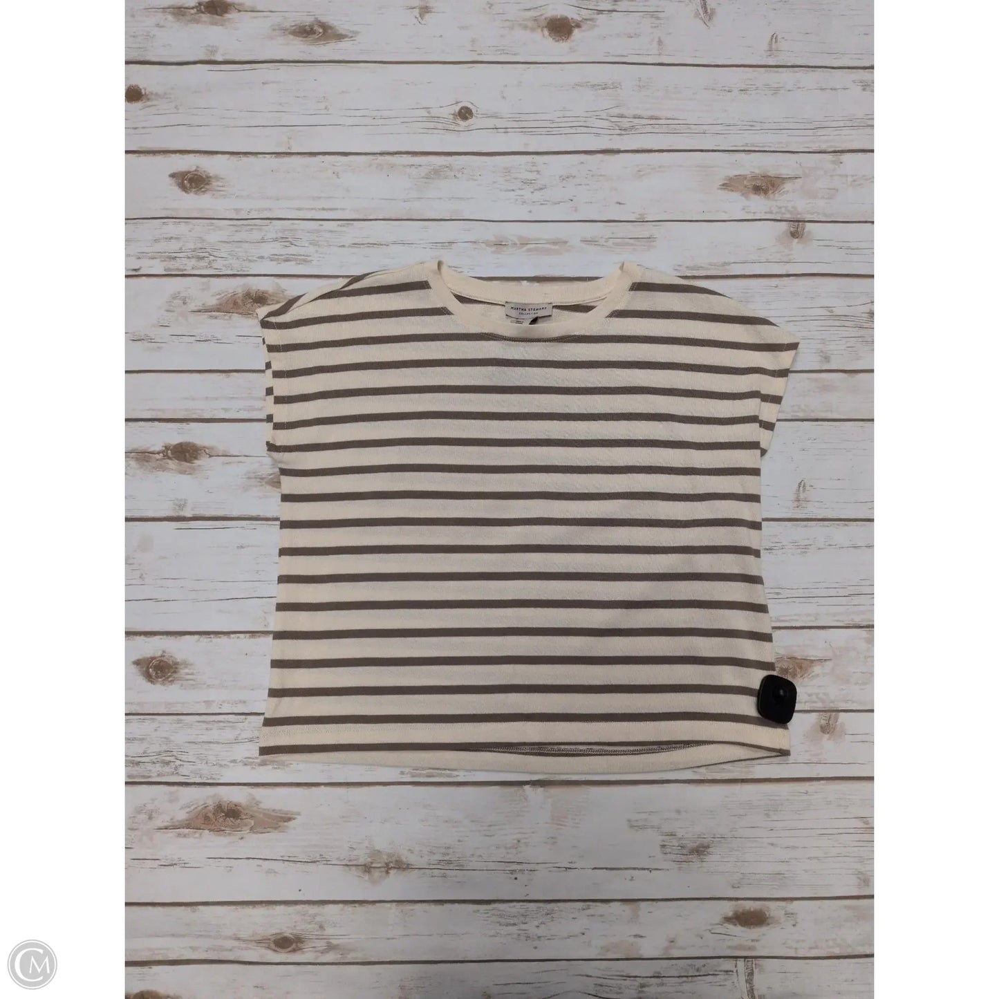 Top Short Sleeve By Cme In Striped Pattern, Size: L