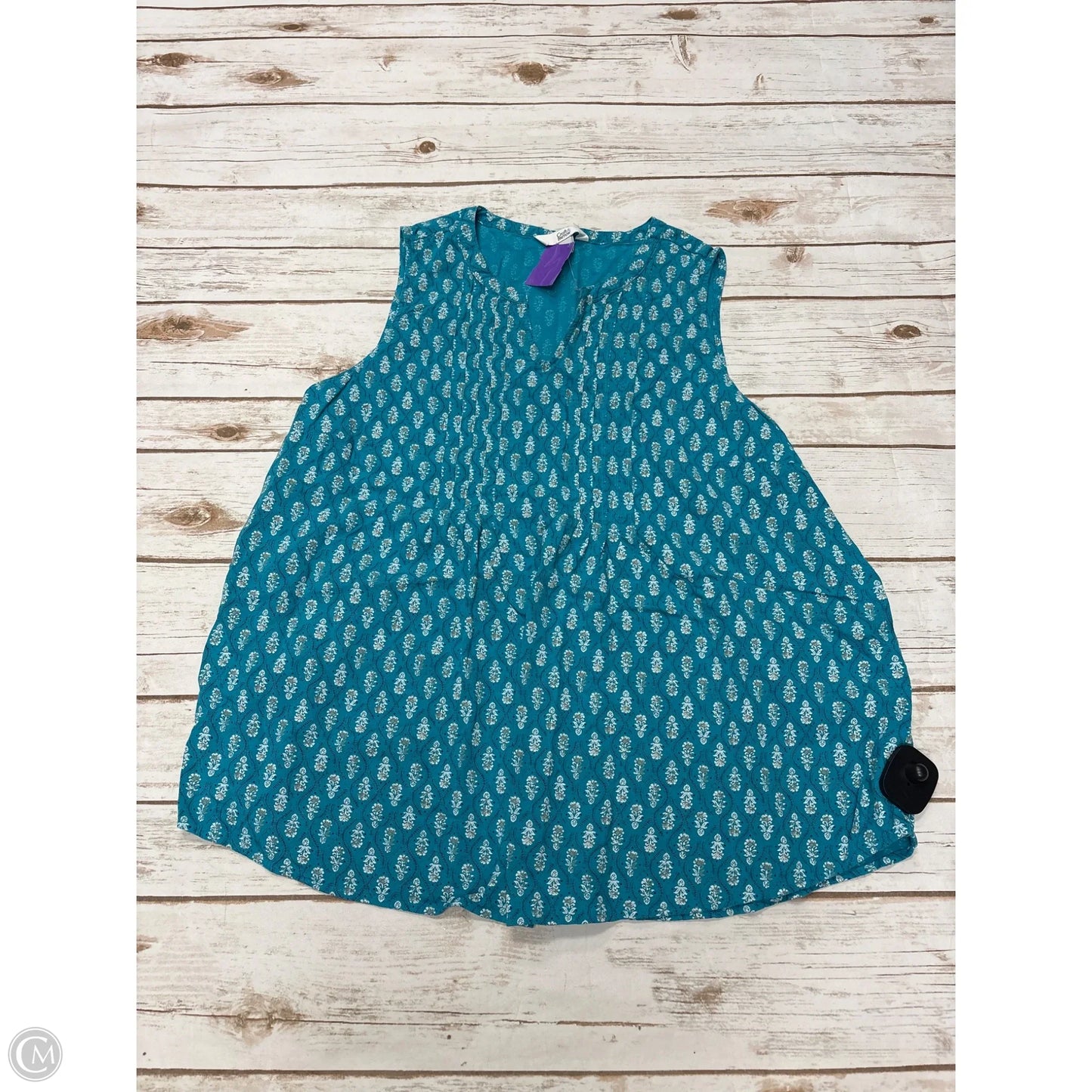 Top Sleeveless By Croft And Barrow In Blue, Size: Xl