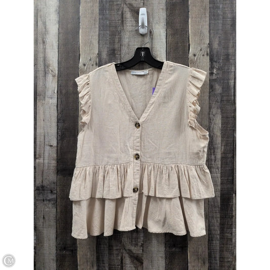 Top Sleeveless By Miss Sparkling In Tan, Size: Xl