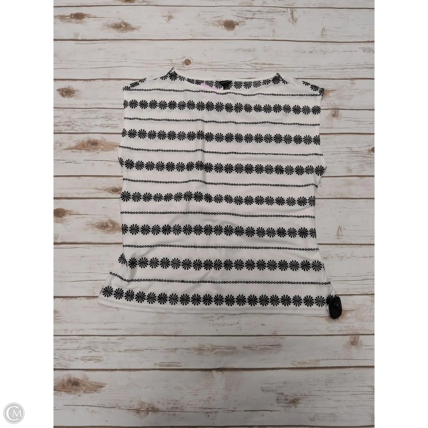 Top Sleeveless By Ann Taylor In Black & White, Size: M