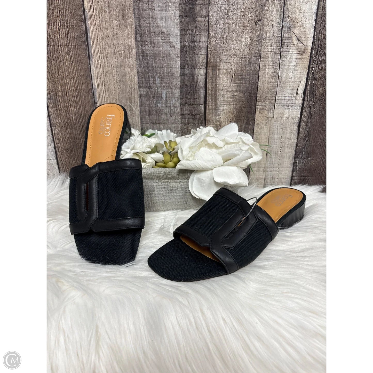 Sandals Heels Block By Franco Sarto In Black, Size: 10